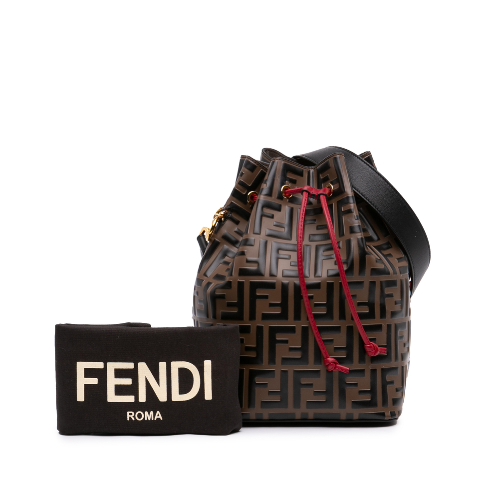 Pre-Loved Fendi FF 1974 Embossed Leather Mon Tresor Bucket Bag - Picture 7 of 7